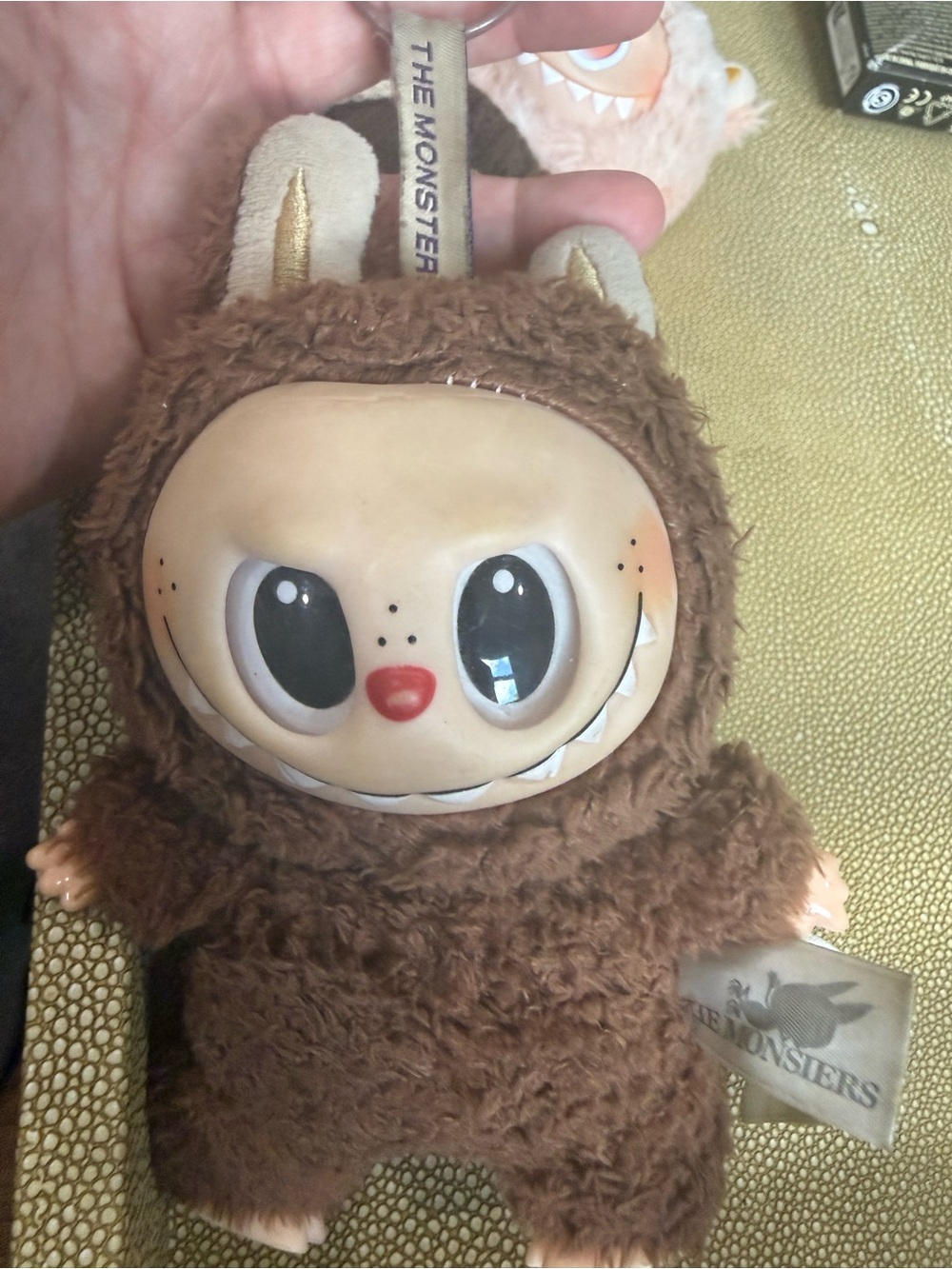 Labubu Plush Brown Monster Keychain -